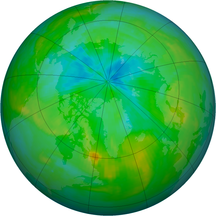 Arctic ozone map for 05 August 1988